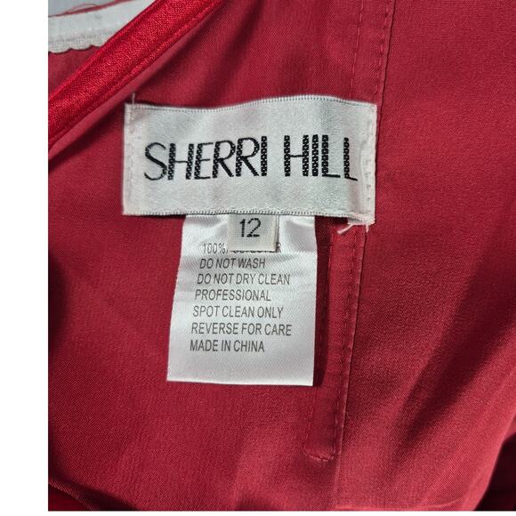 Sherri Hill Red Beaded Bling Mermaid Formal Prom Event Gown Dress Women's 12 - Picture 5 of 5